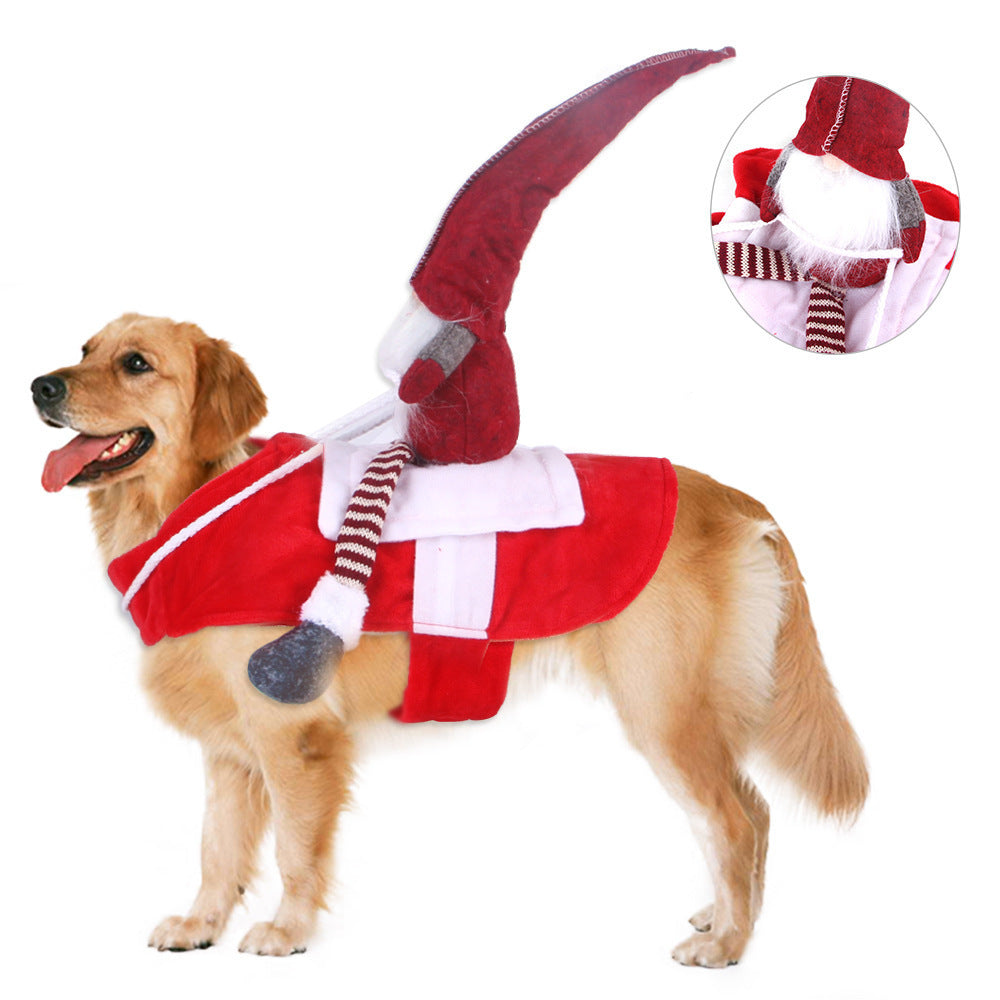 Pet Christmas Riding Transformation Costume