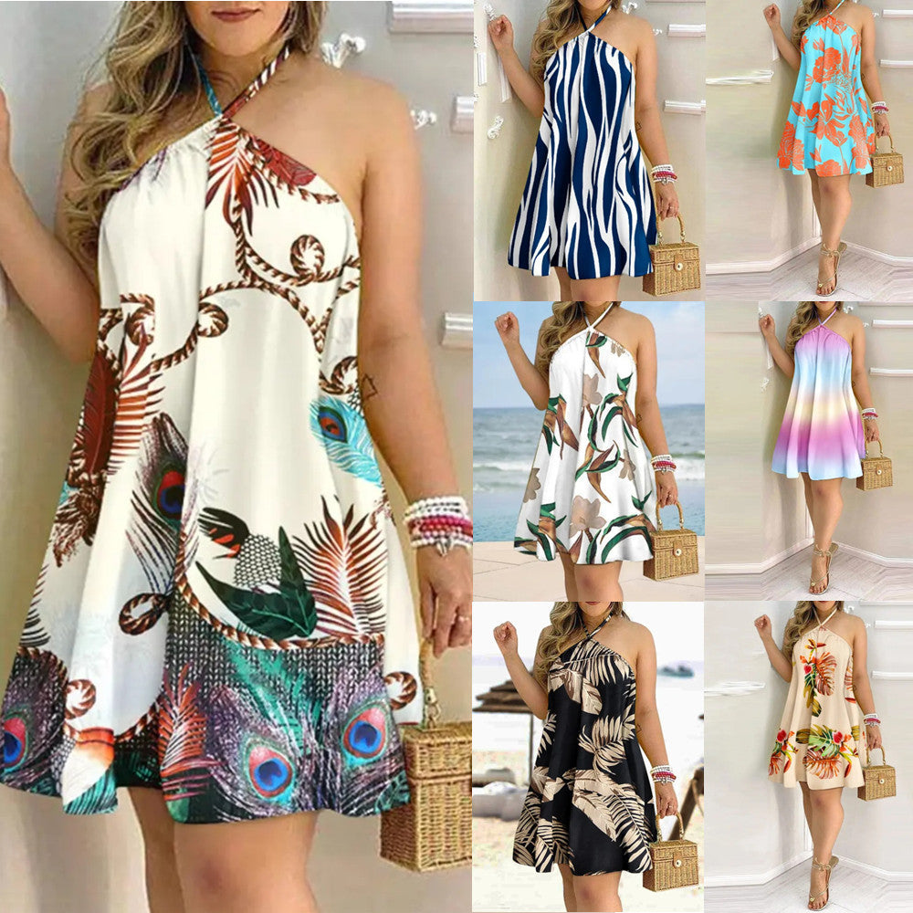 Summer Off-Shoulder Printed Dress